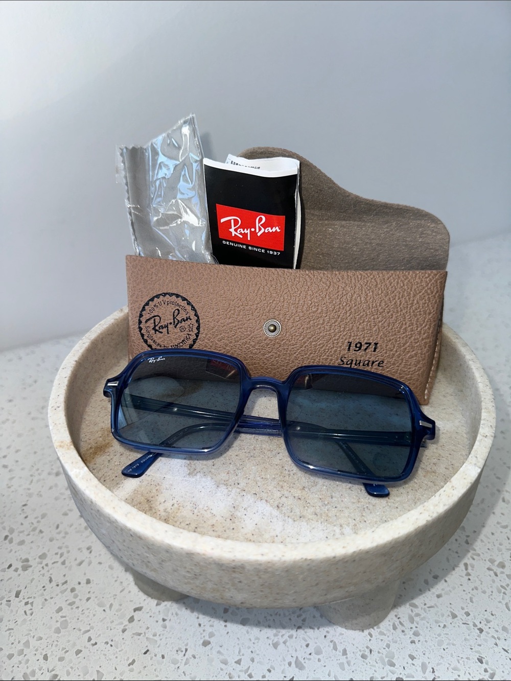 Ray-Ban Blue Translucent Frame Sunglasses with Blue Lenses